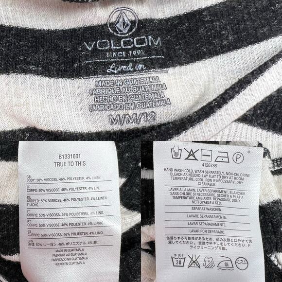 Volcom (M) Lived In Rib Mini Dress Stripe CoverUp Muscle Sleeveless - Picture 9 of 9